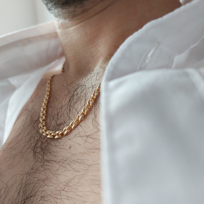 Lant placat cu aur Fancy Chain pentru barbati [10]