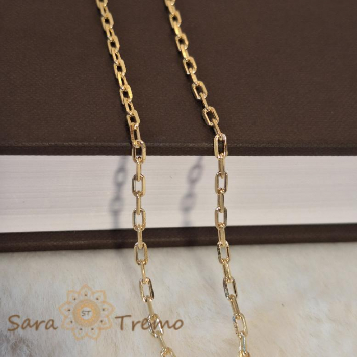 Lant placat unisex cu zale dreptunghiulare, 50/55 cm [2]