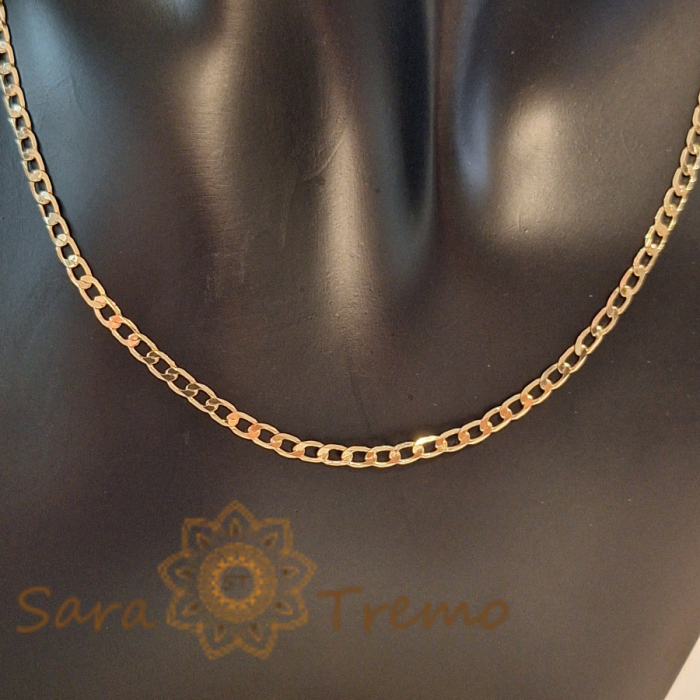 Lanț unisex cu zale clasice placat cu aur 18K [6]