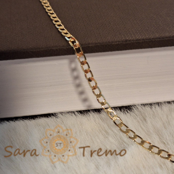 Lanț unisex cu zale clasice placat cu aur 18K [4]