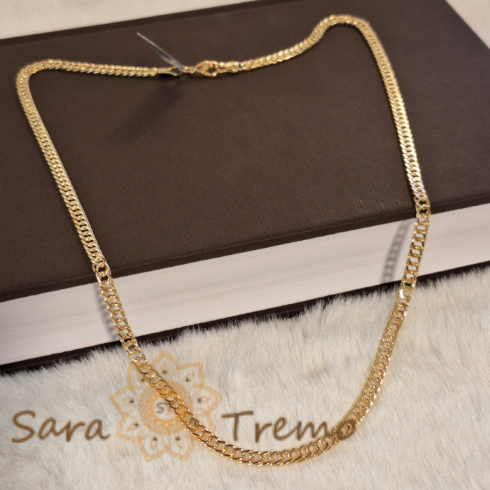 Lanț unisex masiv tip colan placat cu aur 18K - 55/60 cm [2]