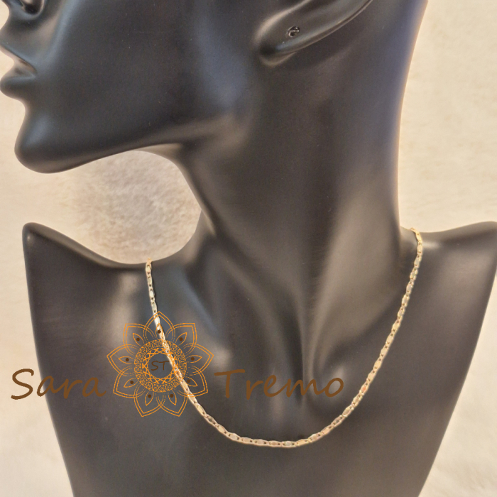 Lănțișor unisex placat cu aur – model nou cu plăcuțe deosebite, 45 cm [5]