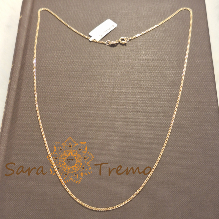 Lănțișor unisex placat cu aur – model clasic cu zale fine, 50 cm [3]