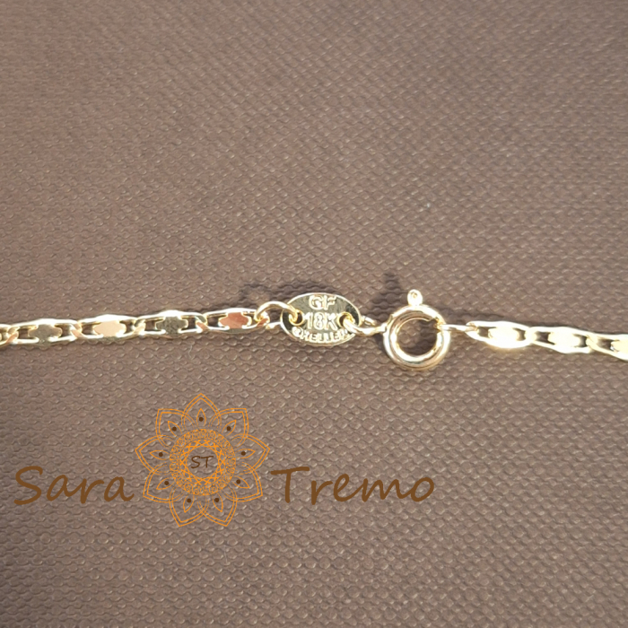 Lănțișor unisex placat cu aur – model nou cu plăcuțe deosebite, 45 cm [3]