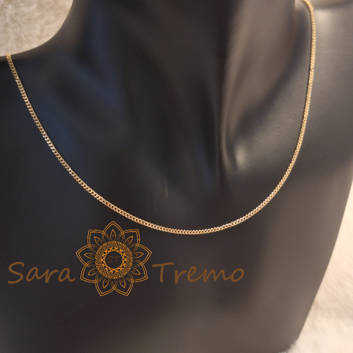 Lănțișor unisex placat cu aur – model clasic cu zale fine, 50 cm [6]