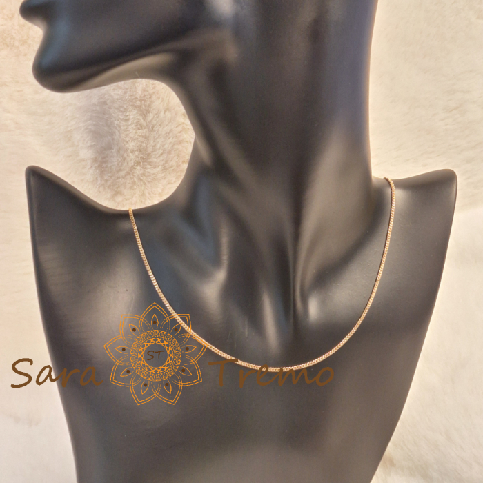 Lănțișor unisex placat cu aur – model clasic cu zale fine, 50 cm [5]