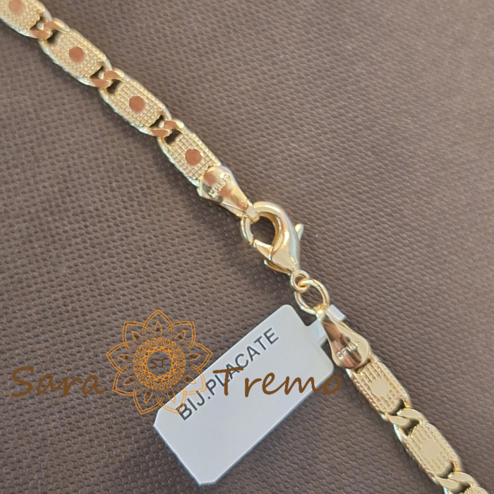 Lanț unisex placat cu aur – gros, 60 cm [5]