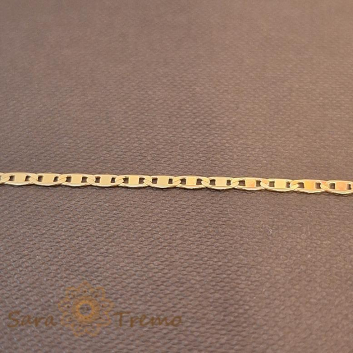 Lănțișor clasic unisex placat cu aur, model plăcuțe, 50 cm [4]