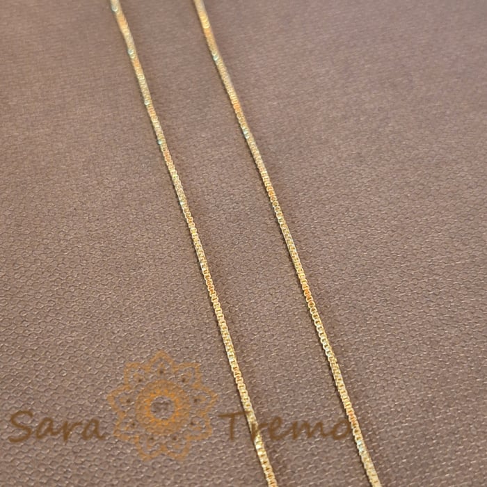 Lănțișor fin placat cu aur 18K, tip șarpe, 45 cm, unisex [6]