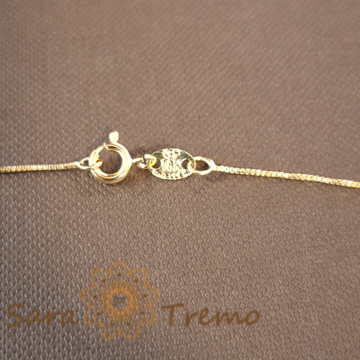 Lănțișor fin placat cu aur 18K, tip șarpe, 45 cm, unisex [9]