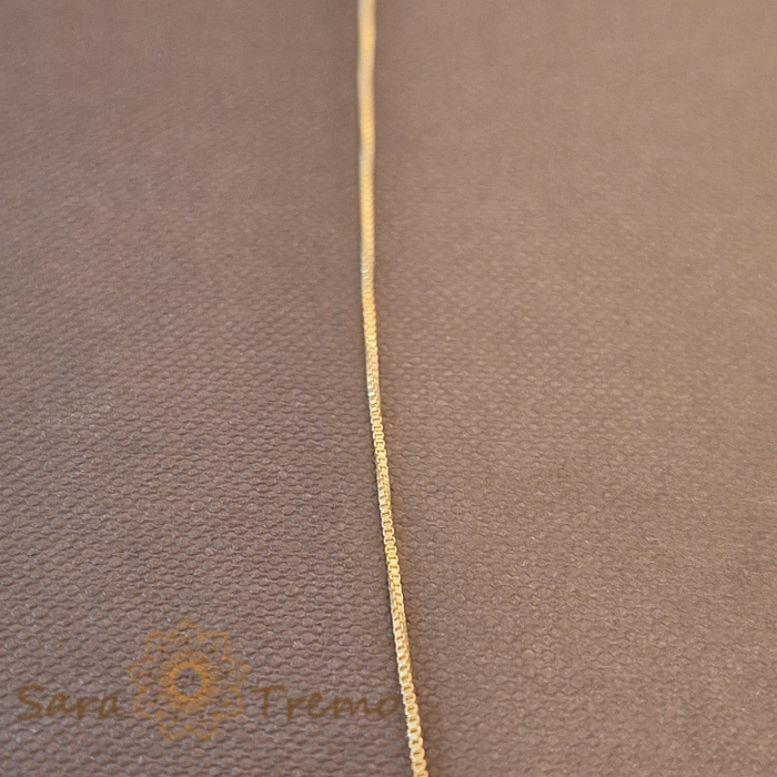 Lănțișor fin placat cu aur 18K, tip șarpe, 50 cm, unisex [5]