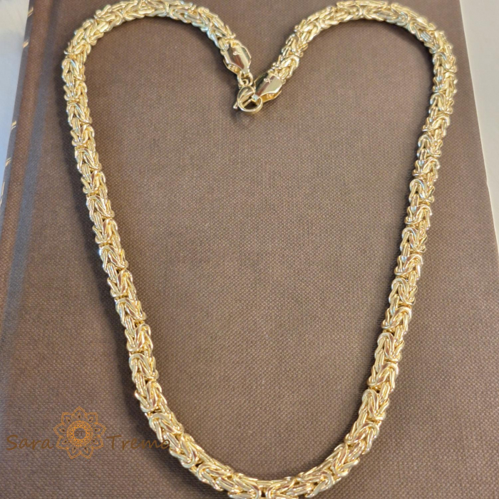 Lant masiv tin colan placat cu aur de 14k - 52 cm - 61 grame [3]