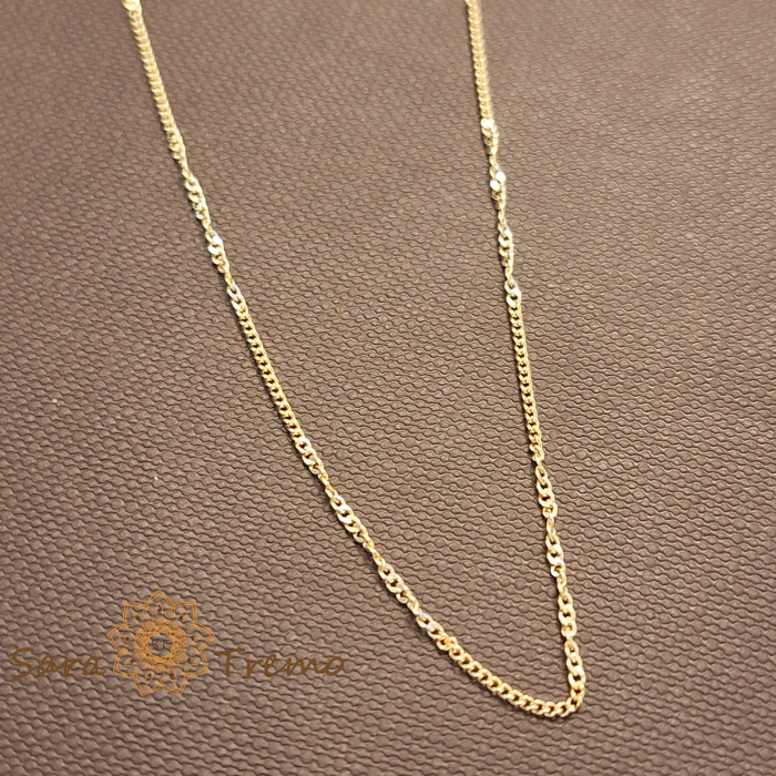 Lantisor Solaris – Unisex 50 cm placat aur 18K Brazilia cu stanta [1]