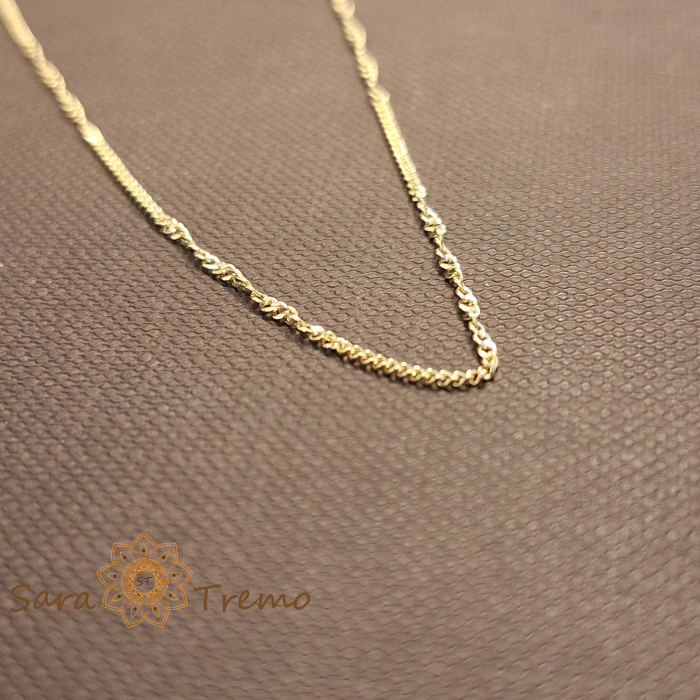 Lantisor Solaris – Unisex 50 cm placat aur 18K Brazilia cu stanta [2]