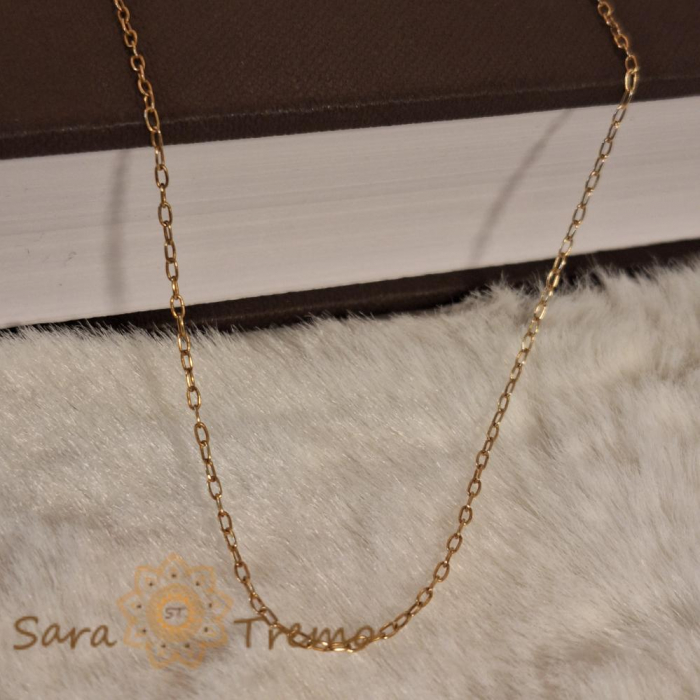 Lantisor subtire unisex model 1-cu-1placat cu aur - 45-50 cm [9]