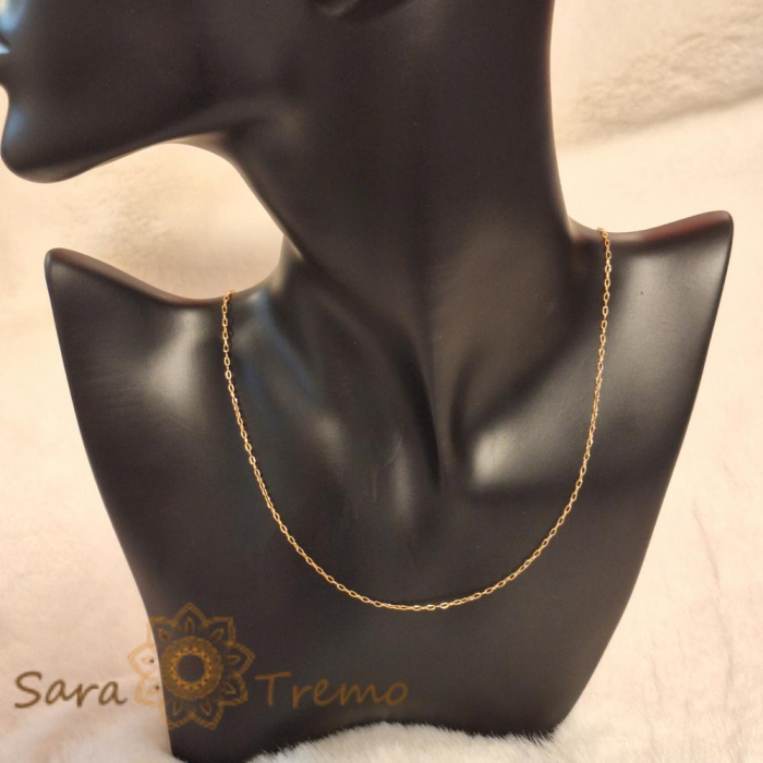 Lantisor subtire unisex model 1-cu-1placat cu aur - 45-50 cm [5]