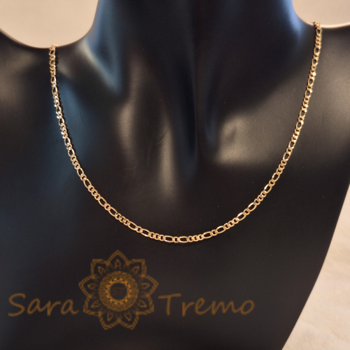 Lănțișor unisex clasic placat cu aur 18K, model 3-1-1-1 [3]