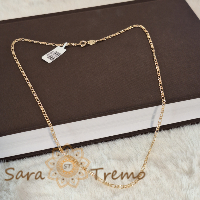 Lănțișor unisex clasic placat cu aur 18K, model 3-1-1-1 - 50/55 cm [5]