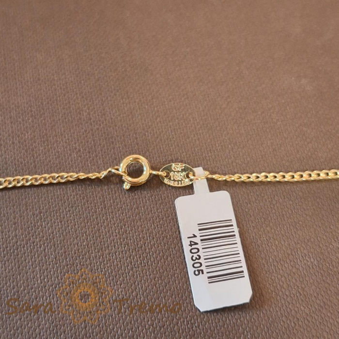 Lantisor unisex cu zale plate model continuu placat cu aur - 50 cm [9]