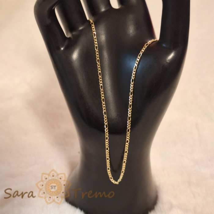 Lantisor unisex model 3-cu-1 placat cu aur - 50 cm [9]