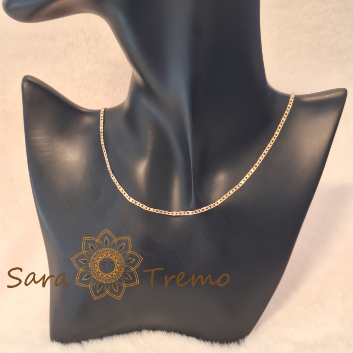 Lantisor unisex placat cu aur 18K Brazilia cu stanta – Linii Fine 50cm [6]