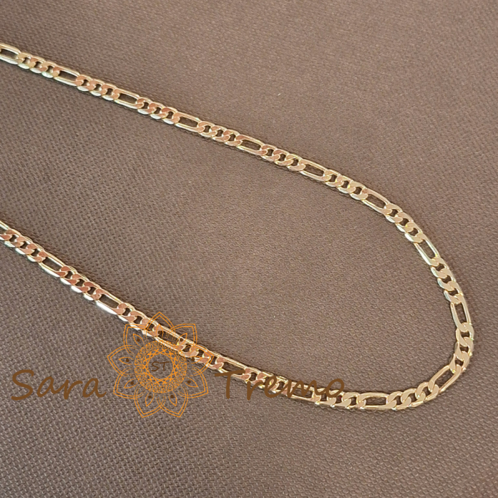 Lănțișor unisex placat cu aur – model clasic 3 cu 1, 55 cm [2]