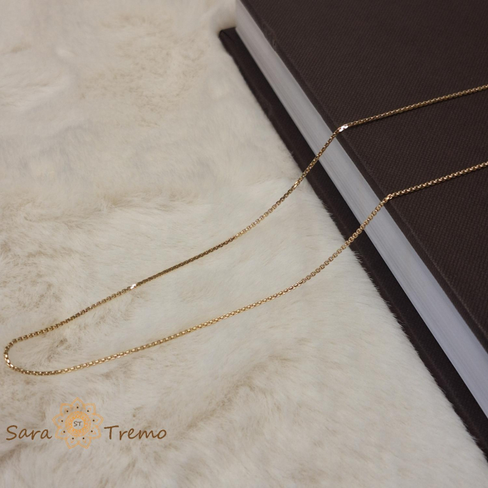 Lant fin unisex tip sarpe lungime 60 cm placat 14k [4]