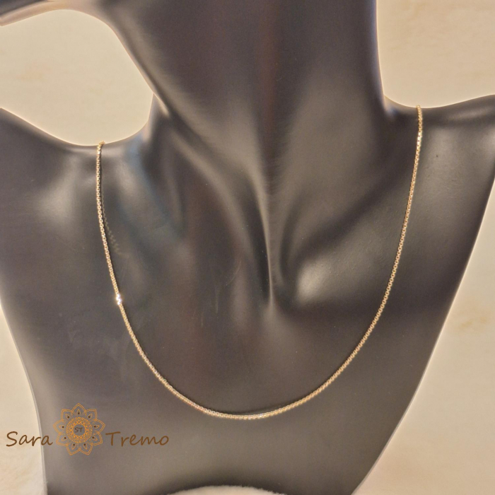 Lant fin unisex tip sarpe lungime 60 cm placat 14k [6]