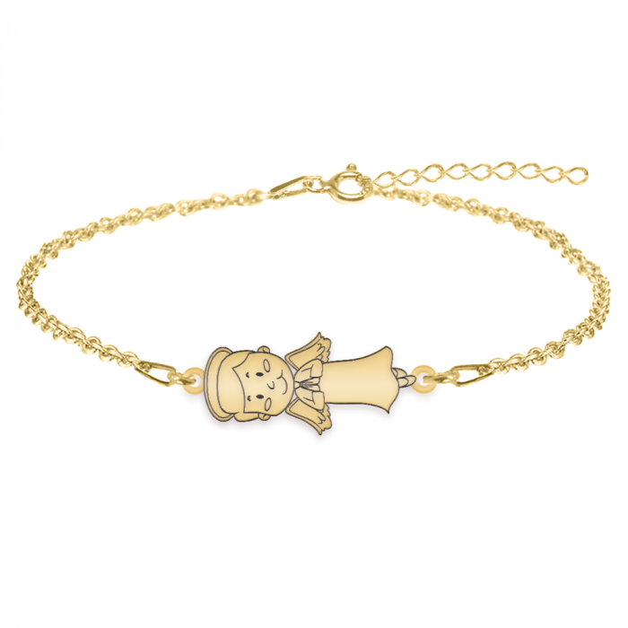 Bratara cu ingeras si nume gravat - argint 925 placat cu aur 24K [2]