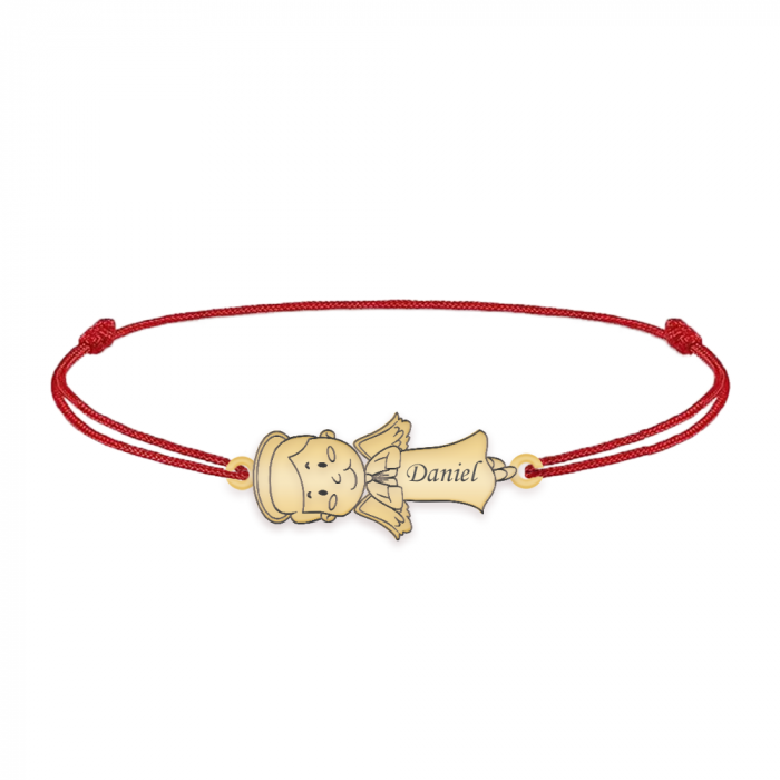 Bratara cu ingeras si nume gravat - argint 925 placat cu aur 24K [4]