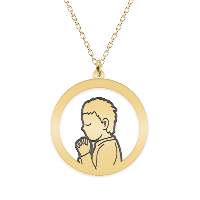 Little Prayer - Colier personalizat copil rugaciune din argint 925 placat cu aur galben 24K [2]