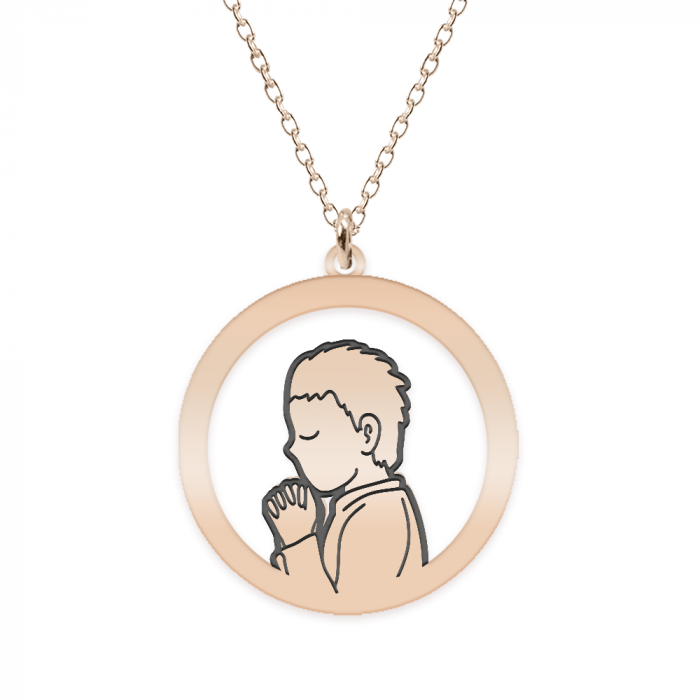 Little Prayer - Colier personalizat copil rugaciune din argint 925 placat cu aur roz [2]