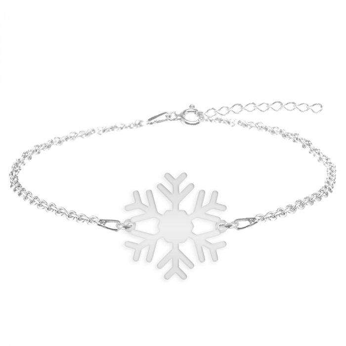 Little Snowflake - Bratara personalizata fulg si litera din argint 925 [2]