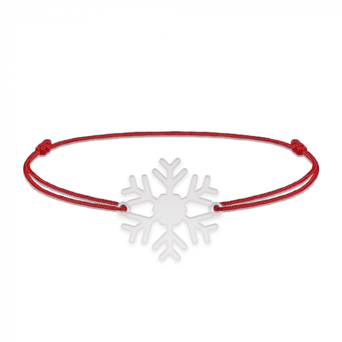 Little Snowflake - Bratara snur personalizata fulg si litera din argint 925 [4]