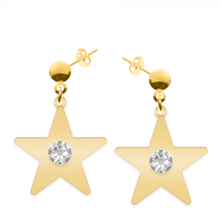 Cercei steluta cu tija - argint 925 placat cu aur 24K [2]