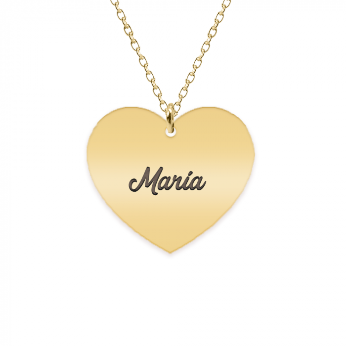 Lolita - Colier inima argint 925 placat cu aur galben 24K si cristal - personalizat cu nume [4]