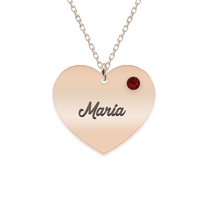 Lolita - Colier inima argint 925 placat cu aur roz si cristal - personalizat cu nume [3]