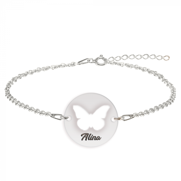Lolo - Bratara argint 925 personalizata cu fluturas decupat din argint 925 [2]