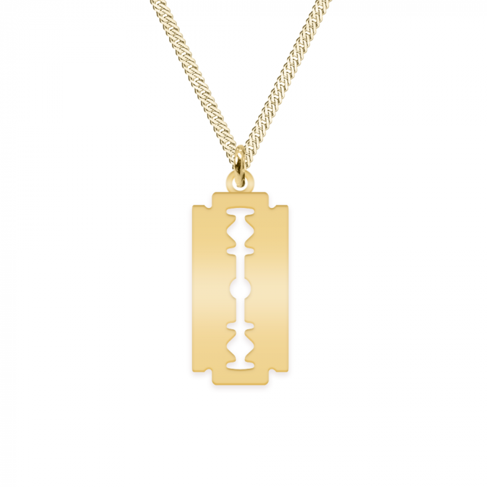 Louis - Colier personalizat dog tag si lama decupata din argint 925 placat cu aur galben 24K [2]