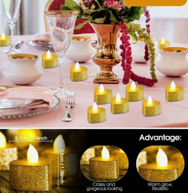 Lumanare LED romantica – Culoare aurie [2]