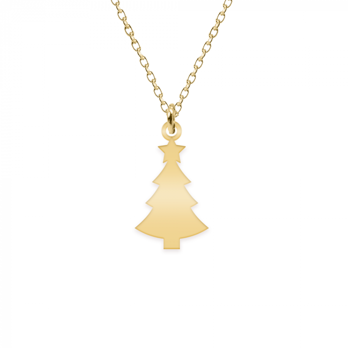 Magic Tree - Colier personalizat bradut si nume din argint 925 placat cu aur galben 24K [3]