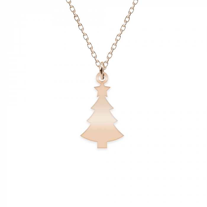 Magic Tree - Colier personalizat bradut si nume din argint 925 placat cu aur roz [3]