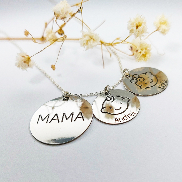 Mama - Colier argint 925 personalizat mama si copii - Banut [2]