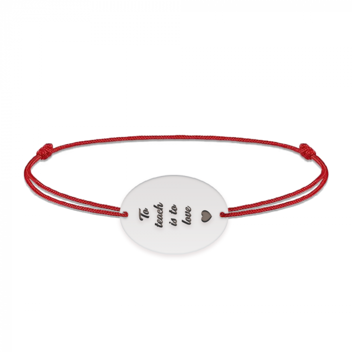 Master - Bratara personalizata snur pentru absolvire "To teach is to love" din argint 925 [2]