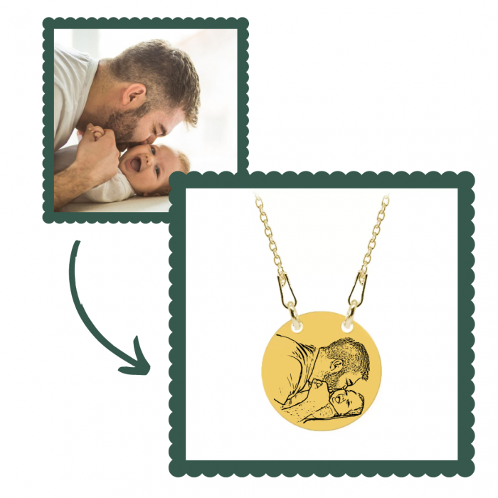 Me - Colier personalizat cu fotografie si banut din argint 925 placat cu aur galben 24K [3]