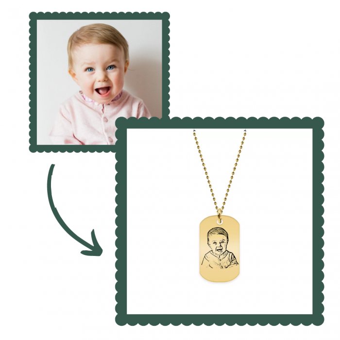 Me - Colier personalizat cu fotografie si dog tag din argint 925 placat cu aur galben 24K [2]