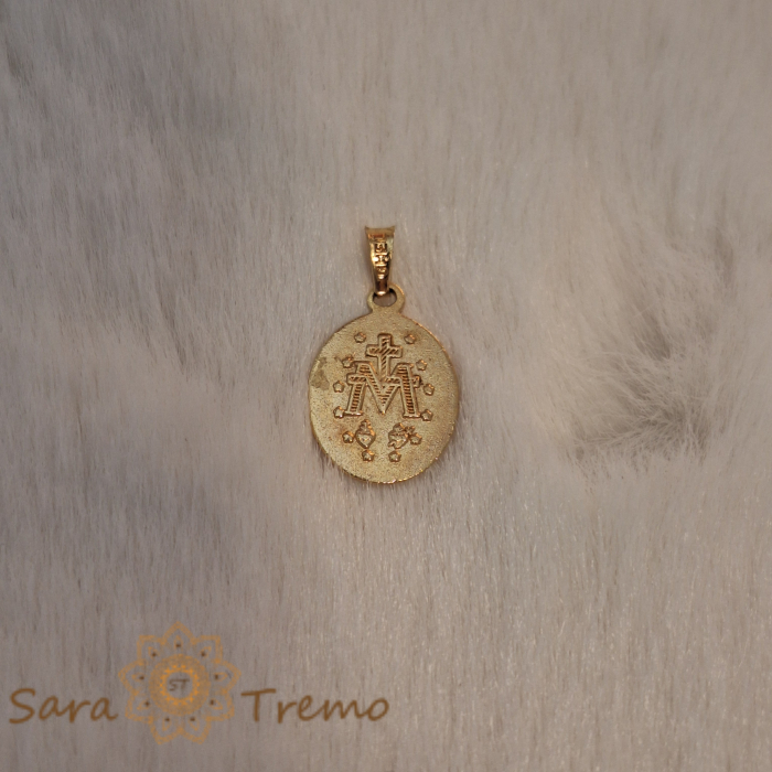 Medalion iconita cu Maica Domnului placat cu aur - 2 cm [2]