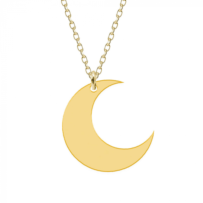 Moon - Colier din argint placat cu aur galben 24K personalizat - Semiluna [2]