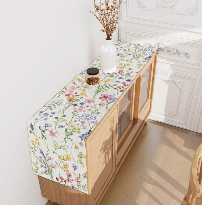 Napron cu flori, 33x120 cm, 100% linen [4]