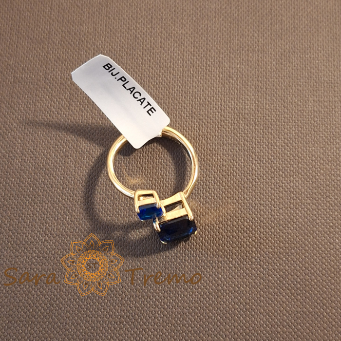Inel placat cu aur, model geometric nou - marime 7 (diametru 1.7 cm) [2]